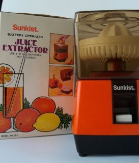 Vtg Orange Sunkist Juice Juicer Extractor Old New Box Battery Camping 