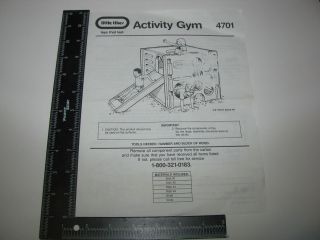   1990s Little Tikes Activity Gym No 4701 Assembly Instructions Sheet