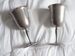 set of 2 vintage antique genuine pewter goblets time left