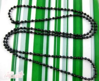 Lots 10 Str 2.4MM 24 Black Plated Metal Bead Chains Necklace