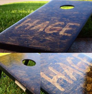 PERSONALIZED (Rich Wood) Cornhole boards and bags ON SALE