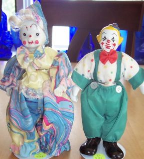 porcelain clown dolls set of 2 time left $ 4