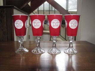   Stemmed Red SOLO Cups   Set of 4   Lets Have A Party Toby Keith