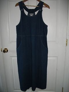 Womens (M) Medium Vermont Country Store Long Denim Jumper Dress w 