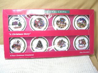 International China A Christmas Story Pattern Set Of 8 Ornaments