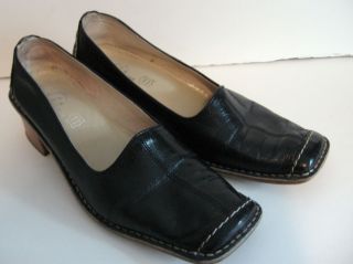 Vero Cuolo Ladies black leather mules slippers Euro 38 US 8 Vera Pelle 