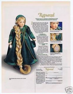 Newly listed 1987 Rapunzel porcelain doll Danbury Mint print ad