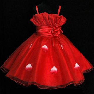 25299UTU8 Amazing Red Fancy Girls Dress Size 5 6Y