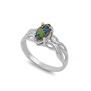 black opal sterling silver celtic ring returns accepted within 14