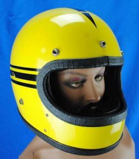 Vtg Yellow John Deere Snowmobile Motorcycle Helmet Yellow w Black 