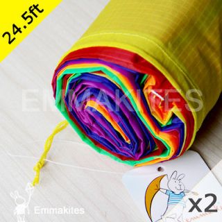   ! 2PCS 24.5 ft Super Rainbow Kite TUBE Tail / Nylon / Accessory