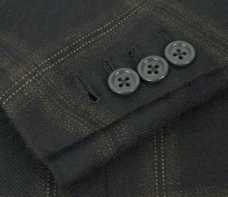 Button Black Kiton Handmade Pure Cashmere Blazer 48R 48 R Side Vents
