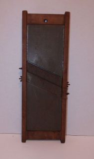 Antique Primitive Cole Slaw Coleslaw Cutter Wood Frame Double Blades