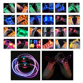 LED Light Up Shoe Shoelaces Shoestring Flash Glow Stick 19 Color Cool