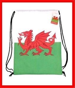 Wales Welsh Dragon Gym Kit Lunch Bag Backpack New