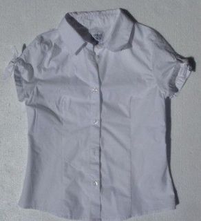 New Designer Armani Junior 12 white dressy logoed button dress shirt 