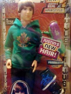 Justin Bieber Doll JB Collection called Pranksters Real Hair Green Top 