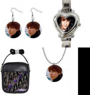 justin bieber earrings necklace watch bag combo from australia returns