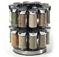 New Revolving Spice Tower Rack with 20 Filled Spice Jars & Free 5 