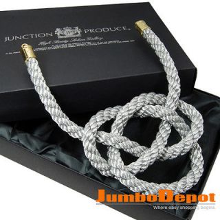 Silver Kintuna Gangster Style Rope Tie Trim For Interior Decor Emblem 