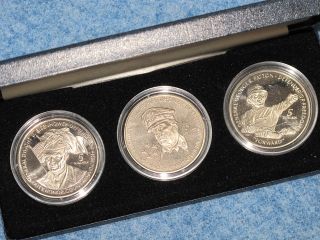 1989 1990 Niue New Zealand Patton MacArthur Eisenhower 3 Coin Set $5 
