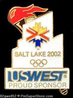 olympic lapel pin 2002 salt lake city uswest torch relay