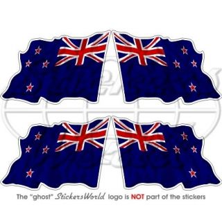 NEW ZEALAND Waving Flag KIWI Vinyl Bumper Helmet Stickers, Decals 2 