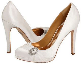 new badgley mischka pump white odell real leather shoes