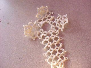 Tatted Cross Bookmark Lace Bible Cream Dove Country Tatting Unique 