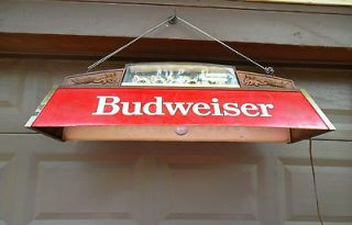 Vintage Budweiser Beer Pool Table Lamp with Clydesdales SEE 