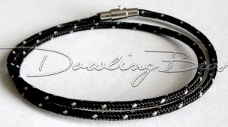   Black Rope w/ Silver Magnetic Locking Clasp Bracelet   Miansai Style