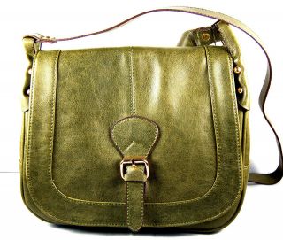 street level olive green messenger saddle handbag new