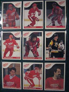 1985/86 OPC Detroit Red Wings lot of 9, Gare, Duguay, Snepsts 