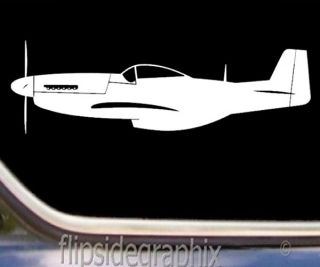 10.5 Inch WW11 P 51 Mustang Airplane Profile Pilot Decal Sticker SK MA 