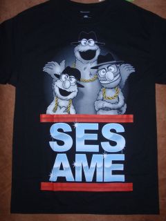 Mens Muppets Sesame Street Cookie Monster Elmo Grover Run DMC T Shirt 