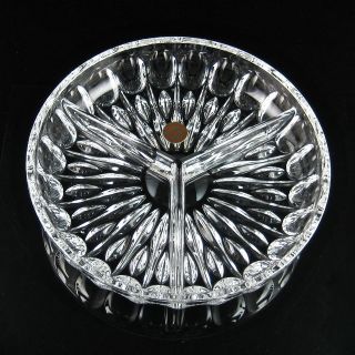Nachtmann Stunning 24% Lead Crystal 3 Part Divided Bowl Relish Dish 