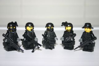Lego SpecOps 5 man Squad Minifigure Navy Seal Team Swat Army Builder 