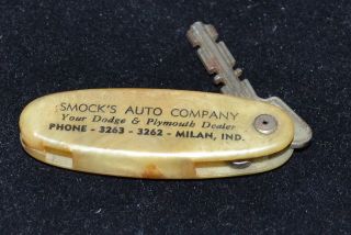   Automotive Advertising Key Chain Smocks Auto with Old Master Lock Key