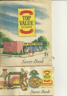 large lot of top value stamp saver books some filled