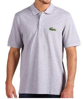 LACOSTE gray chine OVERSIZED CROC pique POLO shirt! New! AUTHENTIC! $ 