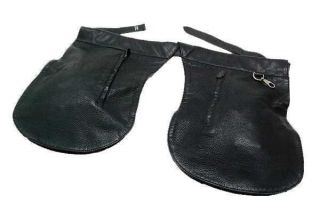 AUTHENTIC HERMES Waist Pouch Bum bag saddle design Black USED FREE 