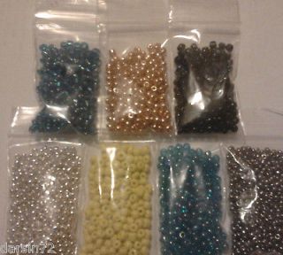lot of 7 bags mixed seed glass 3 4mm beads