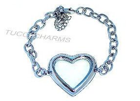 new floating heart locket charm bracelet wholesale 