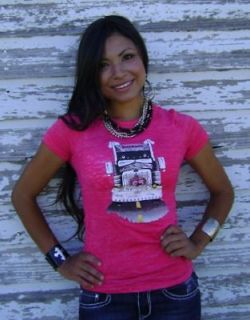 ranch royalty trendy hot pink truckin cowgirl shirt