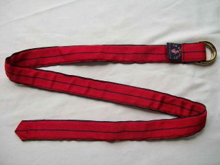 ck bradley navy blue red stripes adjustable belt sz l