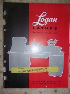 1958 logan lathe tool machine catalog shaper turret f time