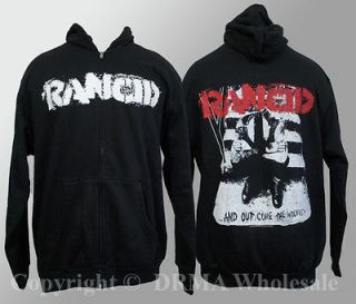 Authentic RANCID Band And Out Come The Wolves Zipup HOODIE S M L XL 