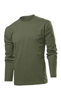 khaki army green long sleeve plain cotton tee t shirts