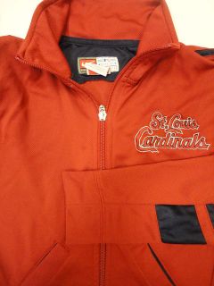 Womens Nike St. Louis Cardinals Red Long Sleeve Collar Zip Up Jacket 