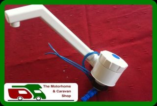 WHITE SINGLE TAP WITH MICROSWITCH FOR CARAVAN, MOTORHOME, BOAT OR 